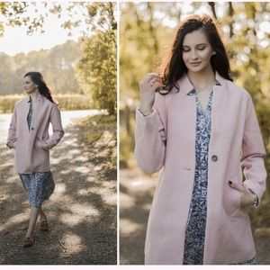 Joules Addington Pink Harringbone Peacoat